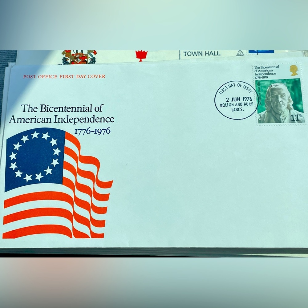 1976 Bolton & Bury FDC, Info Card, bicentennial Stamp Sheet - Collector's Dream